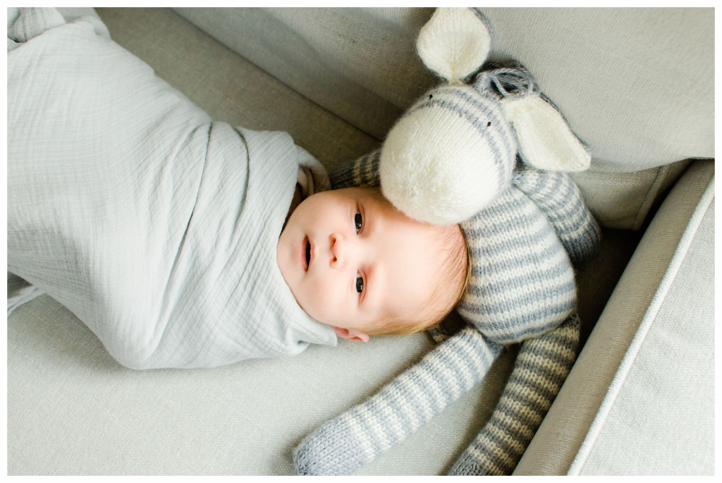 ewborn baby boy during in-home lifestyle session in New Jersey
