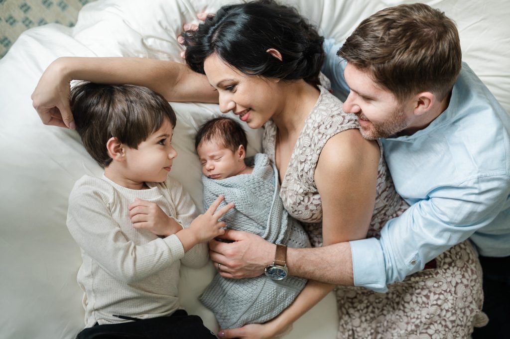 Family with newborn and toddler — in-home newborn photographer NJ