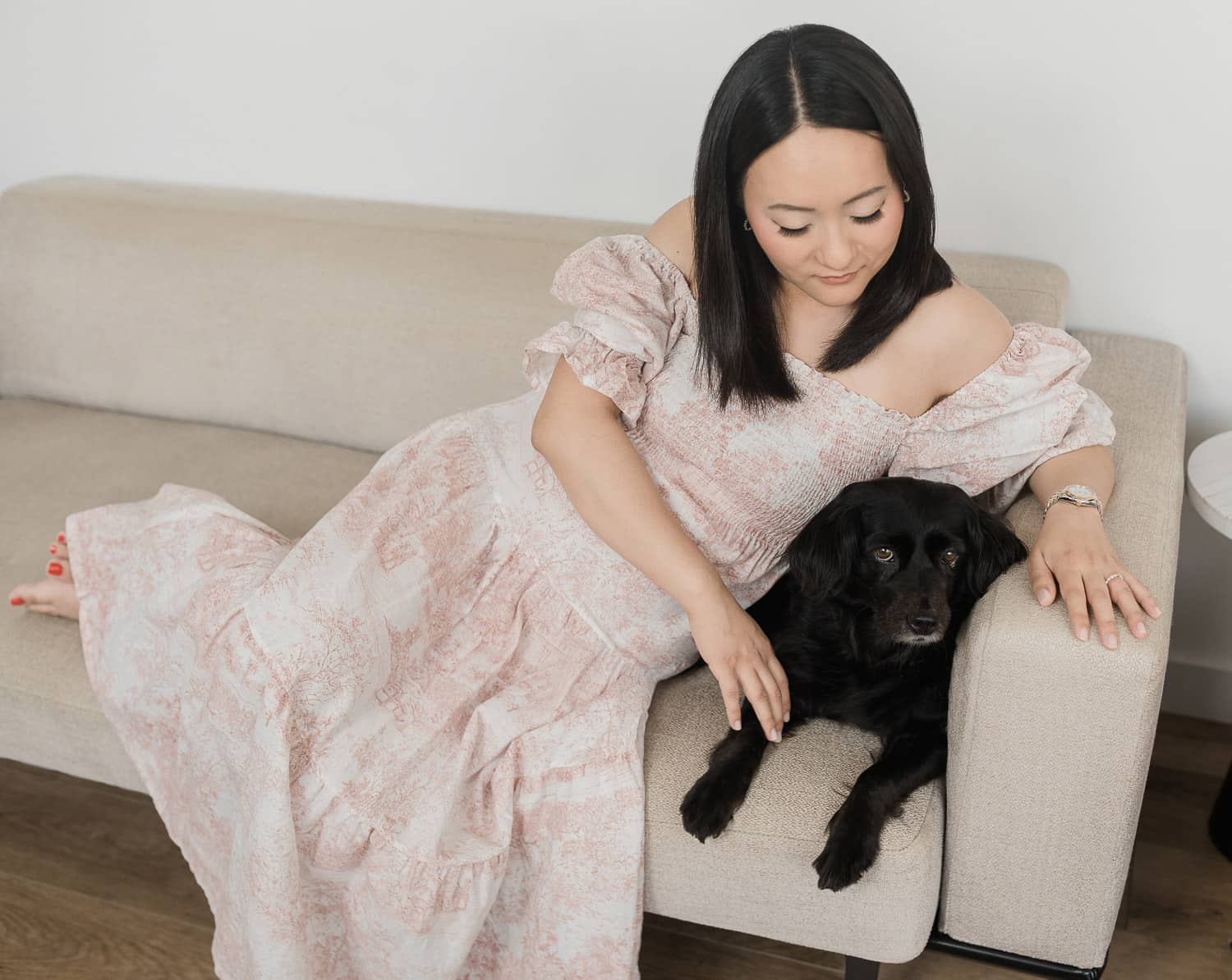 Including pets in Park Slope maternity photography adds warmth and personality