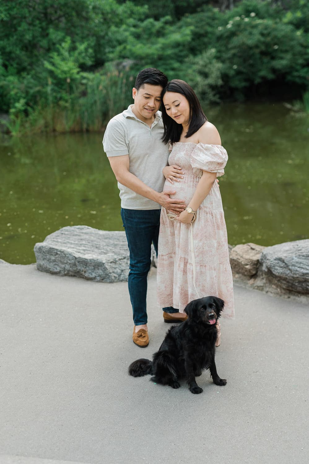 Intimate Park Slope maternity photography capturing family love and pets