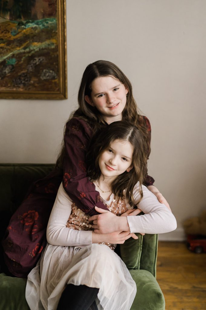 Siblings portrait session at home — family photographer NJ
