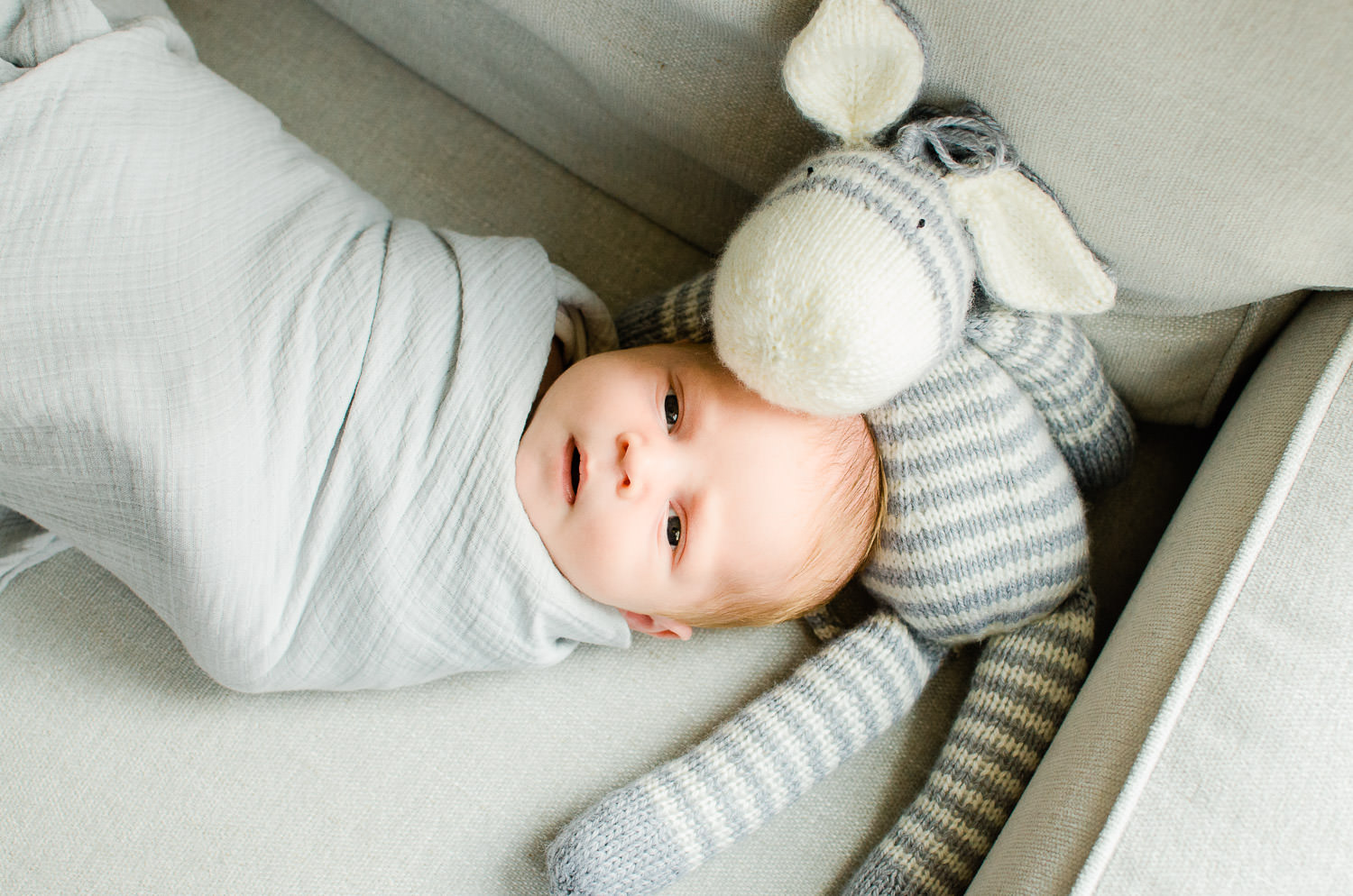 newborn baby boy during in-home lifestyle session in New Jersey